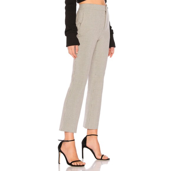 Joie Pants - Joie Tabanica Plaid Grid Trousers in Camel High Rise